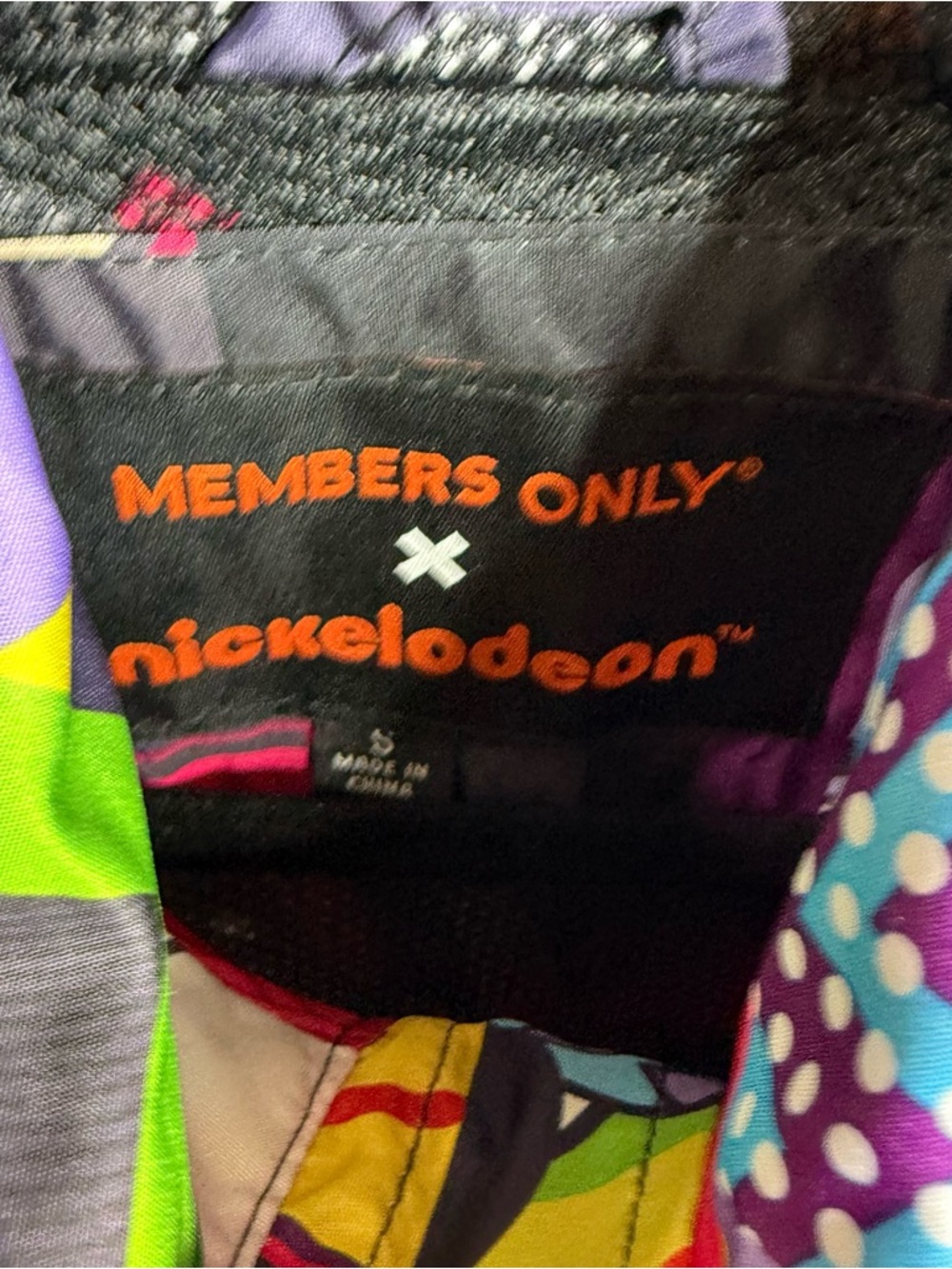 Members Only x Nickelodeon Ren Stimpy Rugrats All Over Print Jacket Men's Sz S - Picture 2 of 6